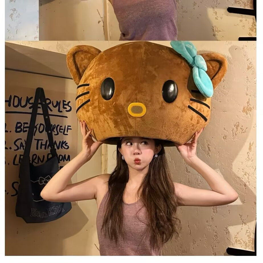 哈喽KT猫头套人偶服凯蒂猫生日求婚聚会婚纱摄影道具定制猫头套