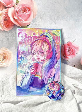 Smile彩虹小马宝莉卡片周边同人流沙色纸双闪吧唧徽章二次元云宝