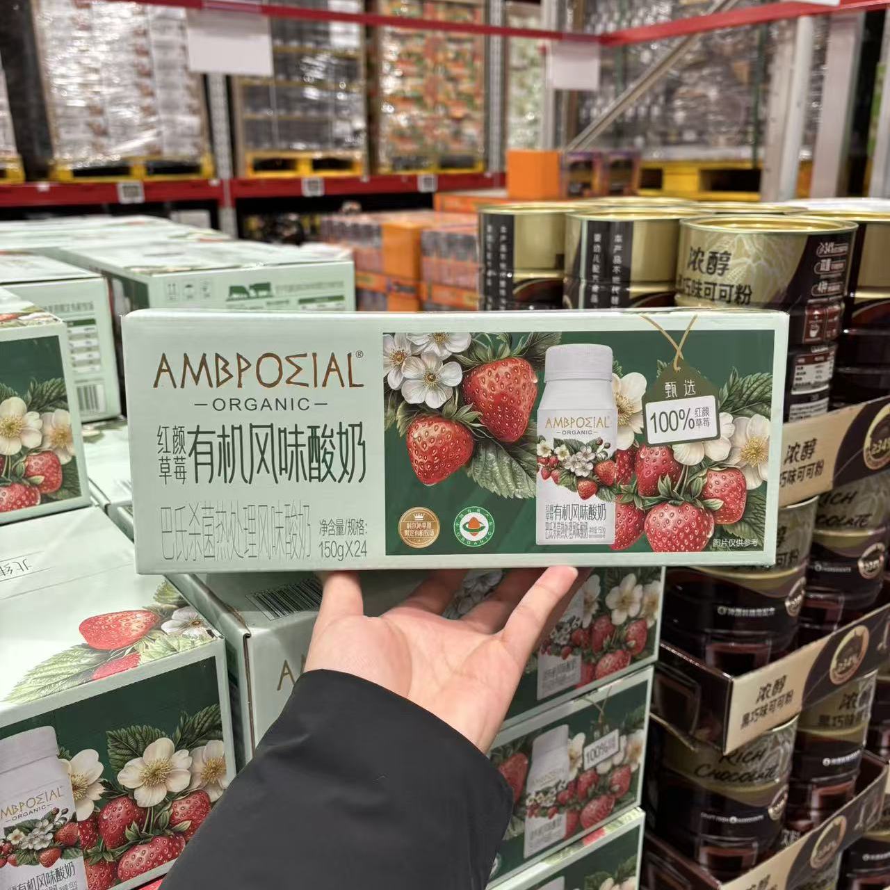 红颜草莓有机风味酸奶牛奶饮品