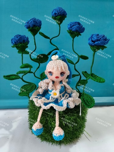 纯手工diy花丛娃娃创意玩偶摆件高级感情人节生日送女友节日礼物