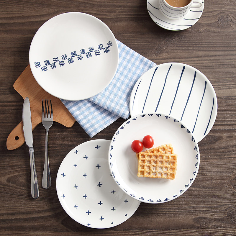 Two red ins ceramic plates for home use