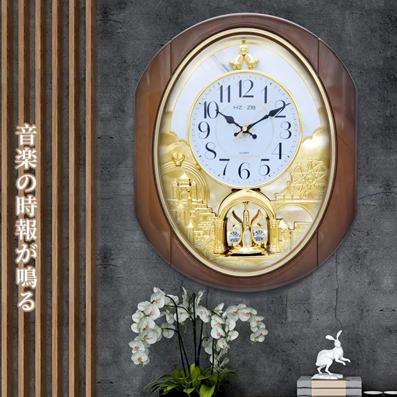 玻璃客厅整点音乐敲点报时挂钟