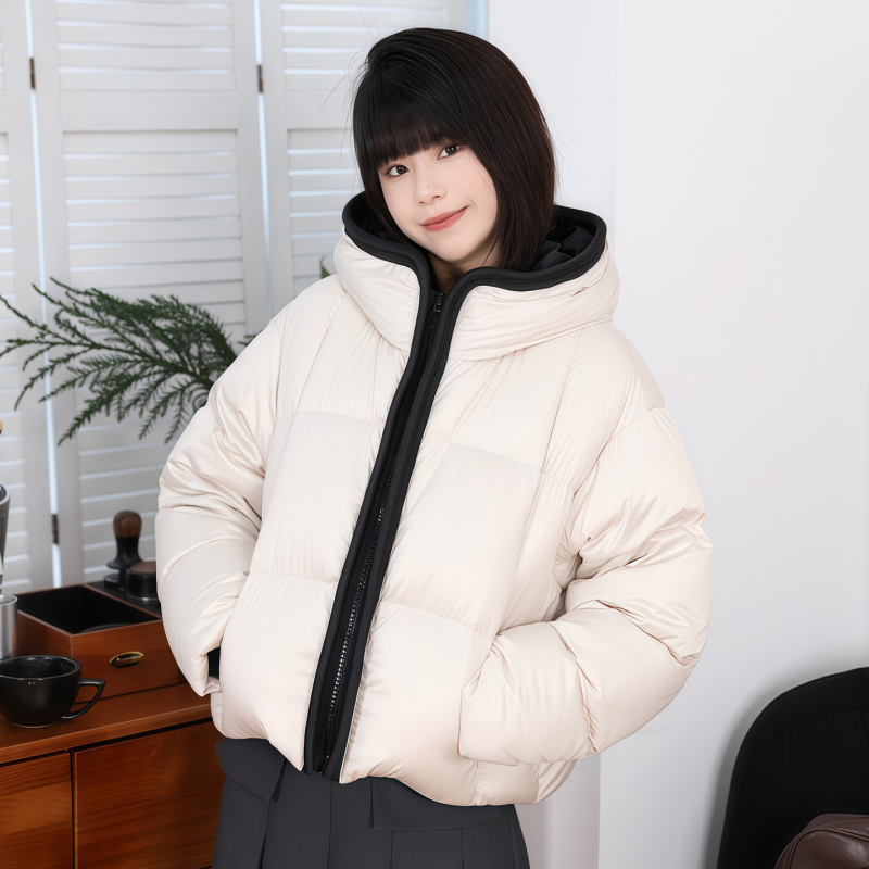 户外小个子撞色连帽棉服女2025年冬季加厚休闲面包服短款宽松外套,女装/女士精品,棉衣/棉服,淘宝优惠券,粉丝福利购,淘宝优惠卷