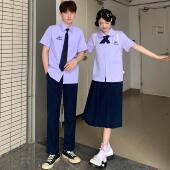 衬衫 泰式 初高中学生运动会毕业班服 jk制服学院风短袖 泰国校服套装