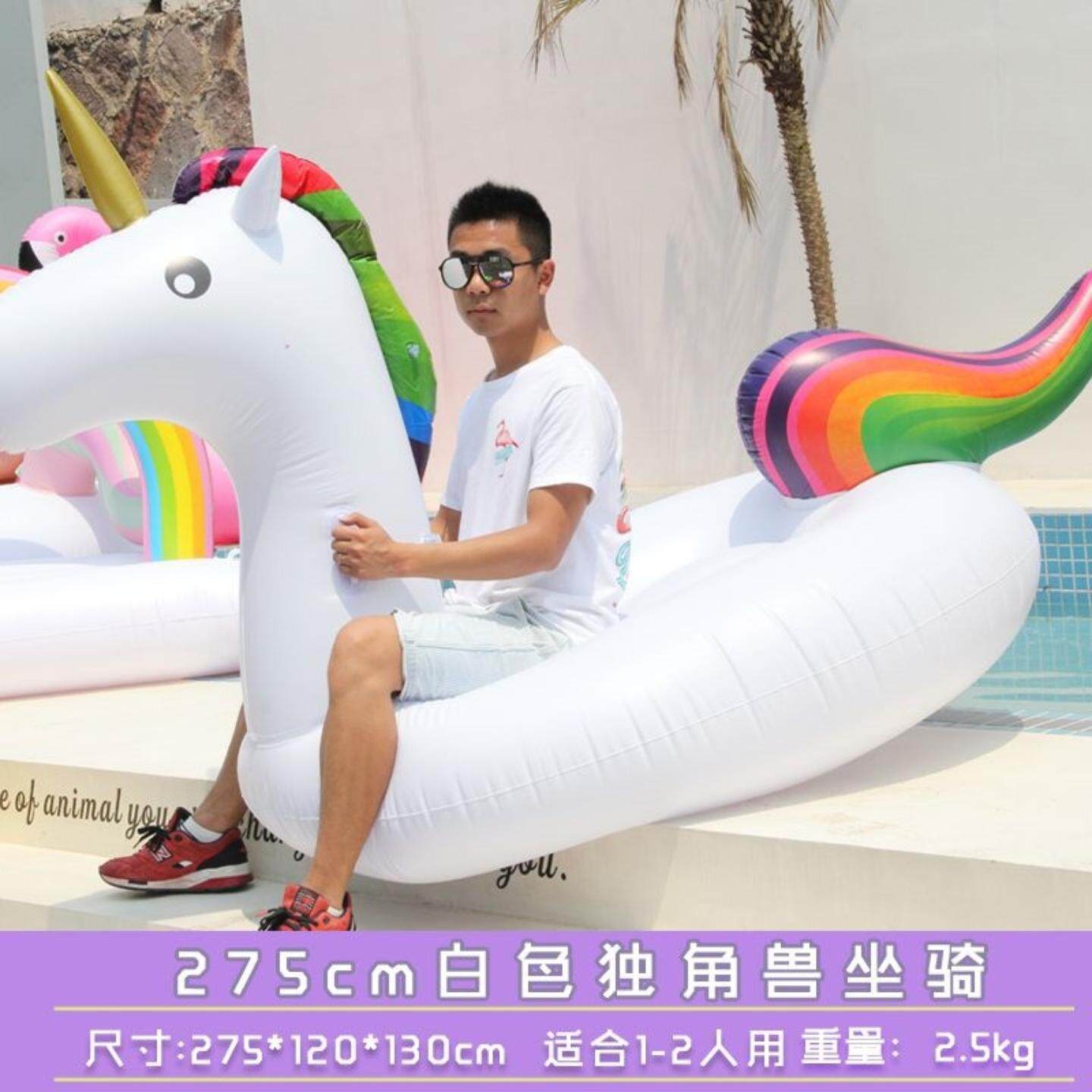 独角兽游泳圈水上坐骑双人加厚