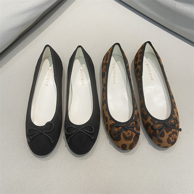 圆头浅口蝴蝶结平底单鞋女鞋