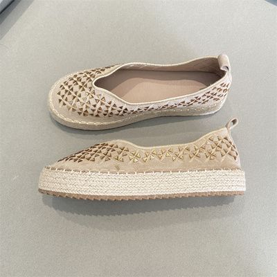 休闲舒适厚底乐福鞋单鞋渔夫鞋女