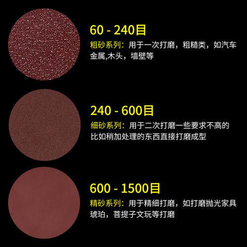 5寸植绒砂纸片 自粘式圆形圆盘砂纸 角磨机打磨拉绒片沙纸片125mm