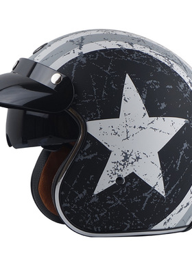 经典TORC摩托车复古哈雷机车头盔带内置镜片DOT认证男女通用