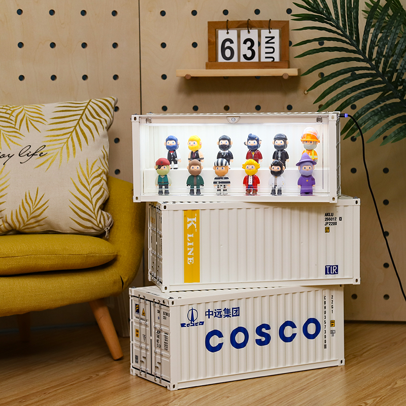 高颜值集装箱展示盒收纳柜白色