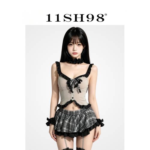 11SH98性感风JK制服套装女纯欲校园荷叶边蝴蝶结睡裙女仆qqny内衣