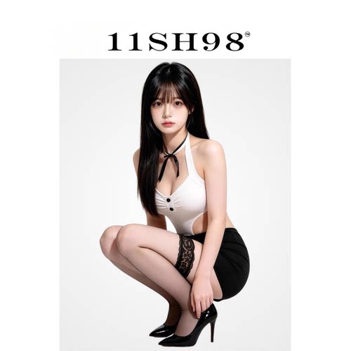11SH98 性感风V领系带收腰包臀睡裙女夏季修身御姐装禁欲风睡衣薄