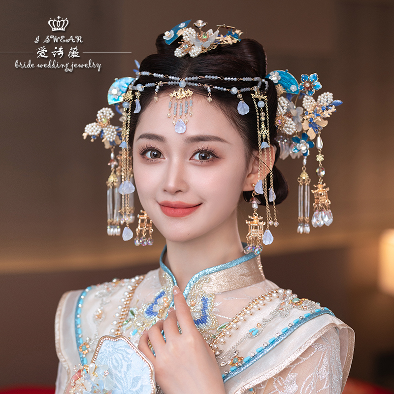 爱诗薇发饰套装合金中式复古新娘