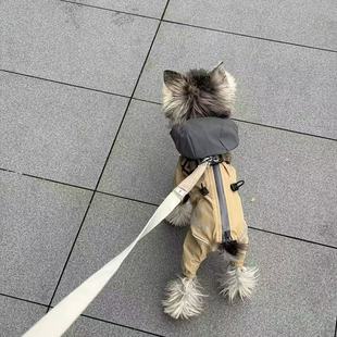 狗狗冲锋衣新款 比熊宠物防风包肚小型防尘四脚宠物狗连脚遛狗衣服