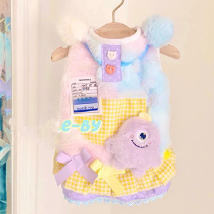 萌毛怪冬柔软衣小马约克夏比熊泰迪狗猫咪衣服两脚绒衣