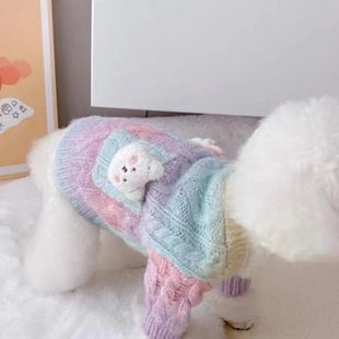 小狗泰迪比熊博美雪纳瑞小型犬秋季 宠物狗狗衣服春秋毛衣冬季 开衫