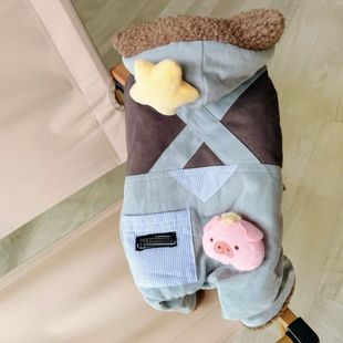 秋冬新款 宠物衣服泰迪比熊小狗狗秋冬加厚棉衣四脚小型犬比熊泰迪