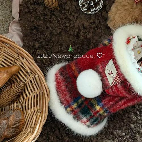 宠物圣诞节棉衣宠物狗狗猫咪秋冬衣服保暖泰迪比熊马尔济斯