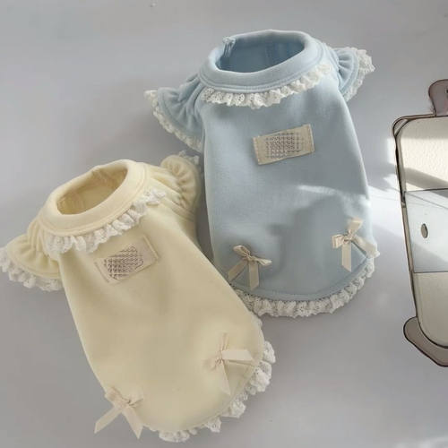 宠物纯色打底基础款T恤娃娃领T恤猫咪比熊狗宠物衣服