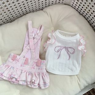 小宠物狗狗衣服春夏泰迪比熊约克夏雪纳瑞吊带裙猫咪小型犬