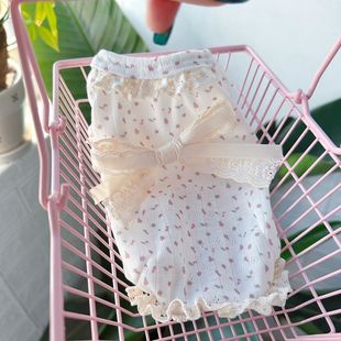 宠物ins春夏碎花居家亲肤柔软舒适马尔济斯约克夏猫咪