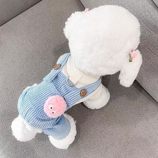 夏季 狗狗衣服泰迪博美比熊牵引约克夏背带裤 春秋宠物四脚小狗秋装