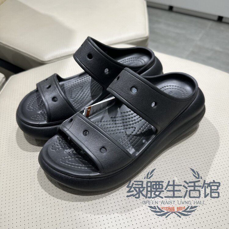 Crocs/卡骆驰国内代购男女泡芙坡跟凉鞋户外厚底户外拖鞋207670