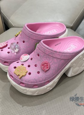 Crocs/卡骆驰国内代购魔法坏女巫人鱼高跟户外洞洞女凉拖鞋210525