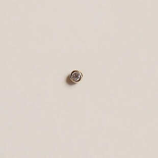 CHESNOW 18K金钻石圆点泡泡耳钉螺丝金球耳环质感叠戴ins风 Dot