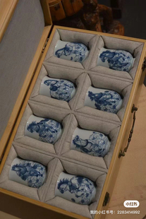镇上上新柴窑纯手工中式喝茶杯子茶具景德镇陶瓷家用礼盒装马年礼
