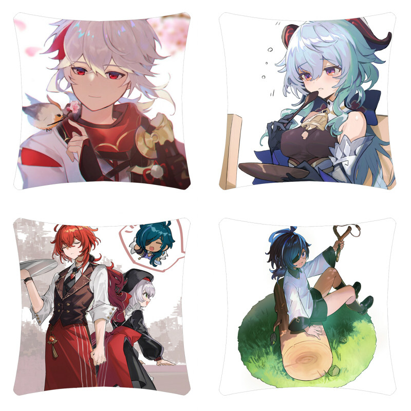 动漫周边游戏周边玩具原神枫原万叶/甘雨抱枕靠垫现货满百包邮