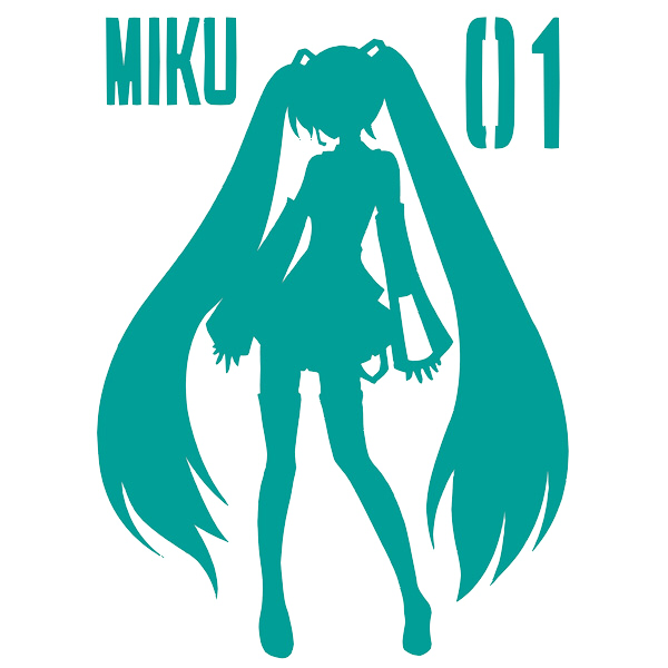 日本动漫游戏周边初音未来MIKU/镜音双子墙贴车贴电脑贴创意包邮