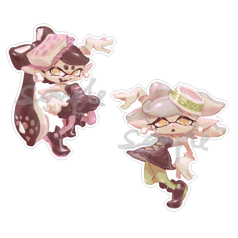 动漫游戏周边喷射战士2 Splatoon公主透明亚克力挂件吊坠现货包邮