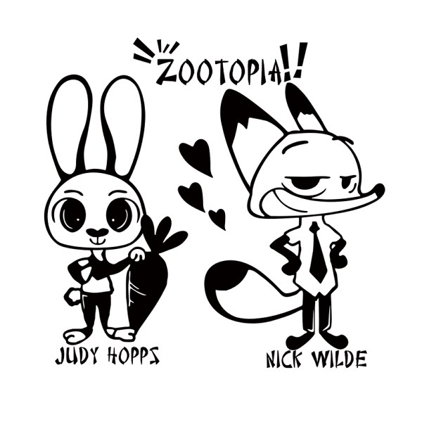 动漫游戏周边疯狂动物城朱迪兔墙贴电脑贴车贴创意礼品满包邮现货