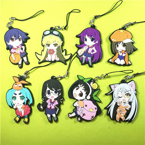 绮丽屋日本原单散货动漫周边物语系列忍野忍羽川翼橡胶挂件满包邮