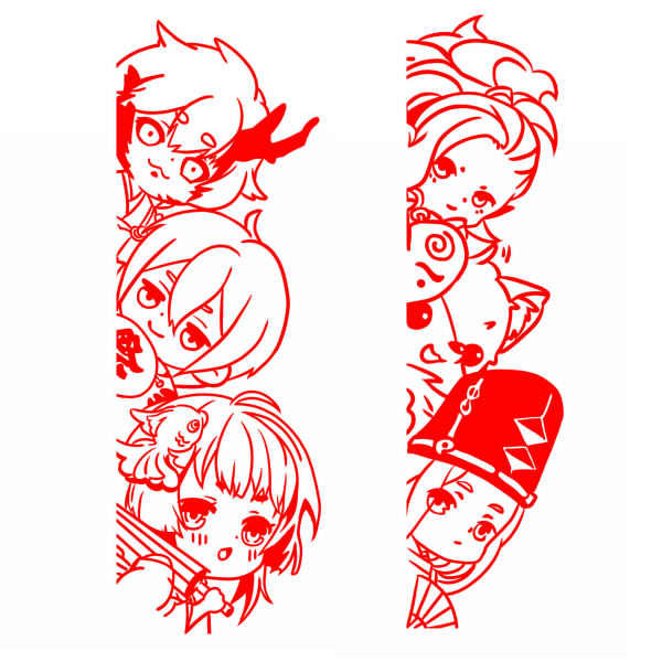 绮丽屋日本动漫周边原创q版阴阳师晴明神乐墙贴车贴电脑贴满包邮