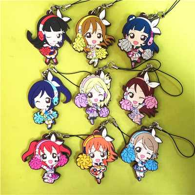 绮丽屋动漫原单散货love live！sunshine aqours水团橡胶挂件全套