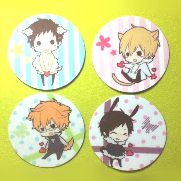 绮丽屋日本动漫周边q版静临正臣帝人无头4枚入磨砂质感贴纸满包邮