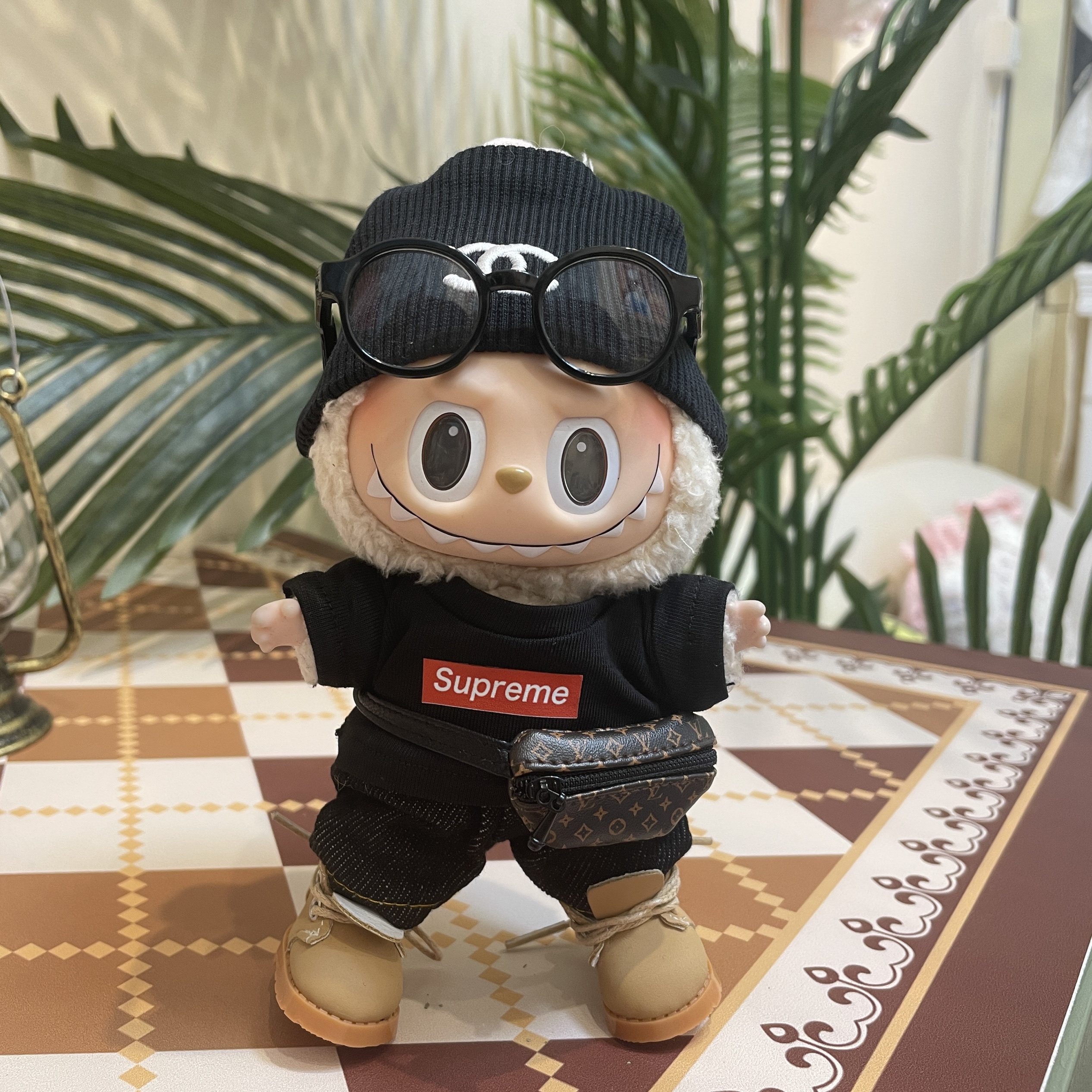 现货泡泡玛特labubu拉布布潮牌衣服裤子帽子17厘米拉布布娃衣配件