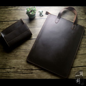 适用苹果华为微软Pro联想14笔记本手提电脑包15.6牛皮防水13英寸