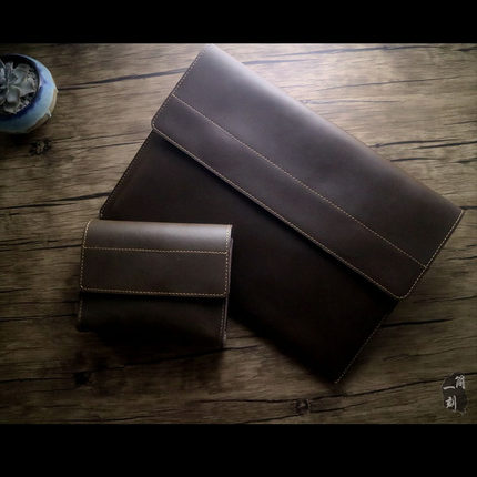 适用苹果笔记本电脑包macbook内胆包pro16寸14 air13.6保护套牛皮新Air15英寸