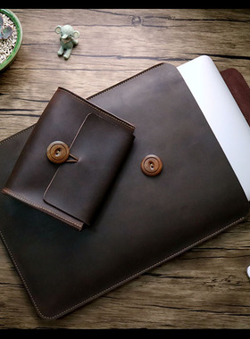 适用于苹果的笔记本电脑包macbook pro16内胆包14寸air保护套13.6牛皮新Air15英寸