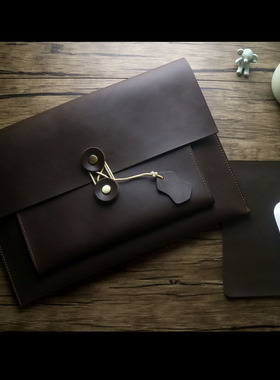 适用苹果电脑包macbookpro16寸内胆包Air13.6英寸mac14笔记本牛皮新Air15英寸