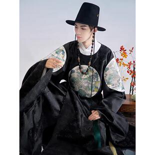 旦年会演出服租赁 主持礼服元 明制汉服出租织金圆领袍书生大码 男士