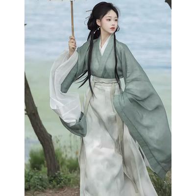 汉服出租女魏晋古风服装租借广袖流仙裙超仙运动会元旦演出服租赁