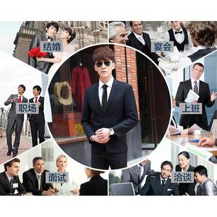 新款修身西装西服结婚礼服伴郎装兄弟团成人礼服装出租
