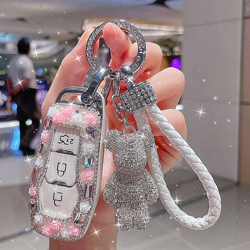 适用福特福克斯钥匙套蒙迪欧福睿斯翼虎壳锐界翼博车钥匙包扣高档