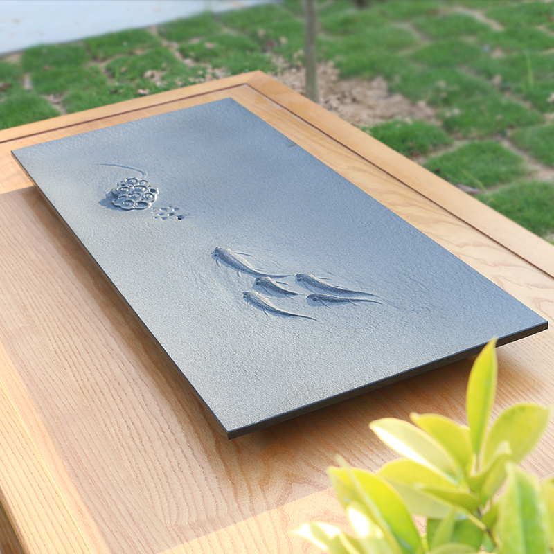 至信堂大师作品天然整块乌金石茶盘石头茶台手工家用茶海功夫茶具