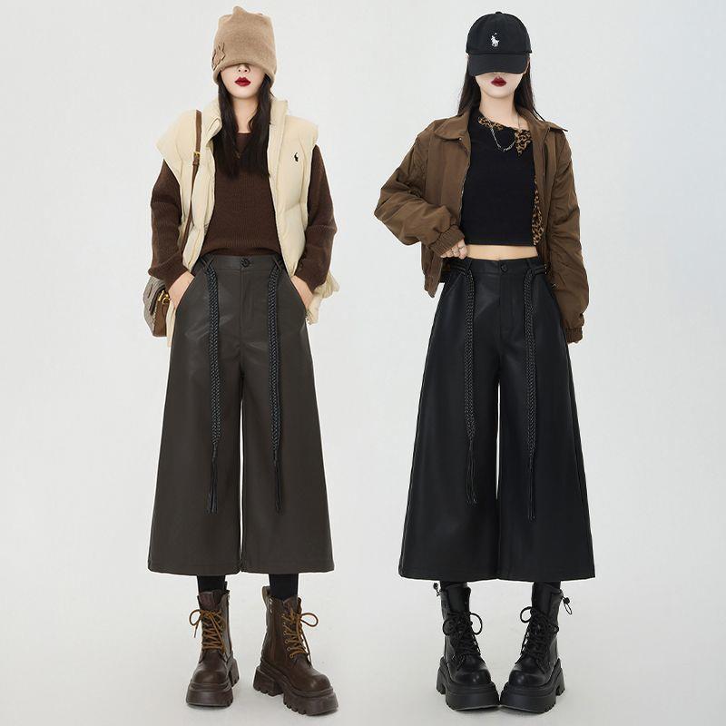 PU皮裤阔腿女款205新酷辣