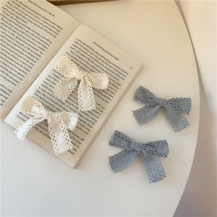 超级温柔百搭 奶蓝色双马尾头绳少女发卡蕾丝蝴蝶结发圈发夹 一款
